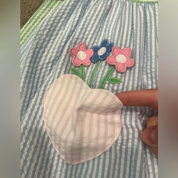 Florence Eiseman Seersucker Flower Dress - Picture 2 of 7